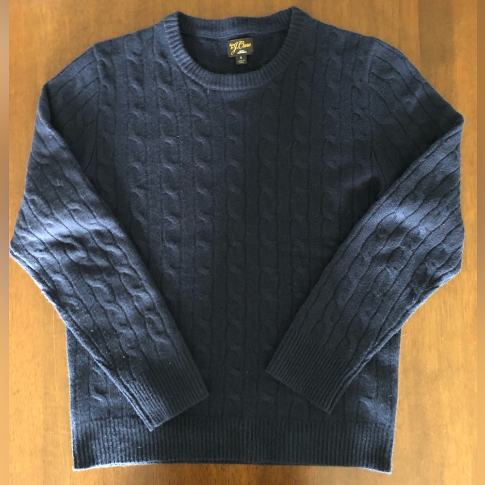 Jcrew 100% cashmere cable crew neck sweater